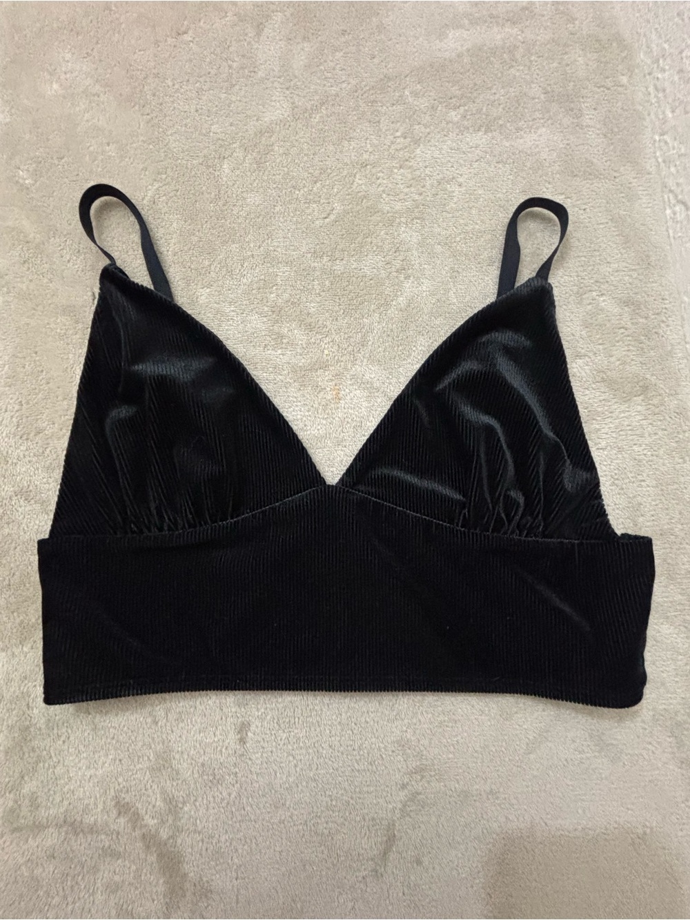 Forever 21 Black Velvet Triangle Bralette